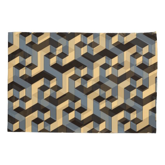 Silver Ivory Geometrische Complex Tegel Kussensloop (Achterkant)