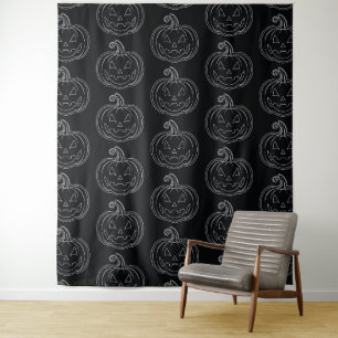 Silver Jack O' Lantern Halloween foto achtergrond Wandkleed