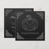 Silver Jack O' Lantern Halloween Kaart (Voorkant / Achterkant)