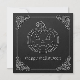 Silver Jack O' Lantern Halloween Kaart