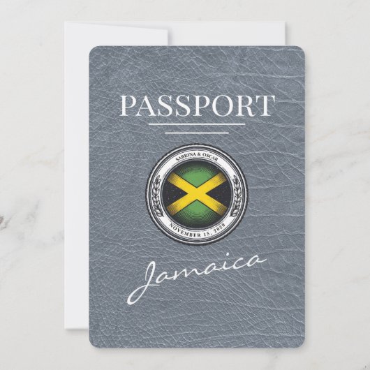 Silver Jamaica Passport Faire-part de mariage (Dos)