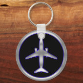 Silver Jet Vliegtuig Sleutelhanger (Voorkant)