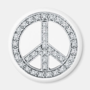 Silver Jewels Peace Sign Magneet