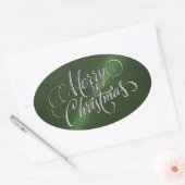 Silver Joyeux Sticker vert Noël Revêtu (Enveloppe)