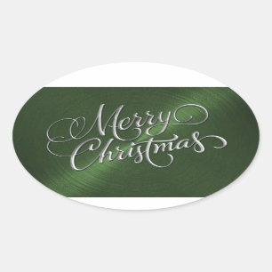 Silver Joyeux Sticker vert Noël Revêtu