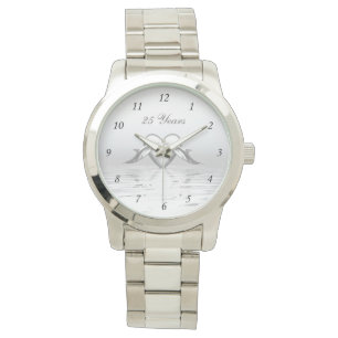 Silver Jubileum Dolphins en Heart Horloge