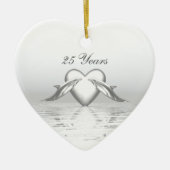 Silver Jubileum Dolphins en Heart Keramisch Ornament (Voorkant)