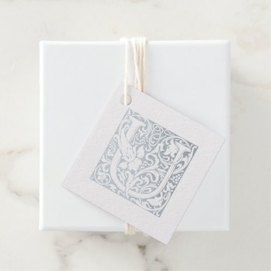 Silver Jubileum verlicht Letter U Monogram Bedankjes Labels (Met doos)