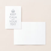 Silver Keep Calm en Jouw tekst Folie Kaarten (Display)