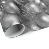 Silver KerstBaubles Cadeaupapier (Rol Hoek)