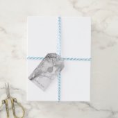 Silver kerstboomafdelingen, bal - gepersonaliseerd cadeaulabel (Met Touw)