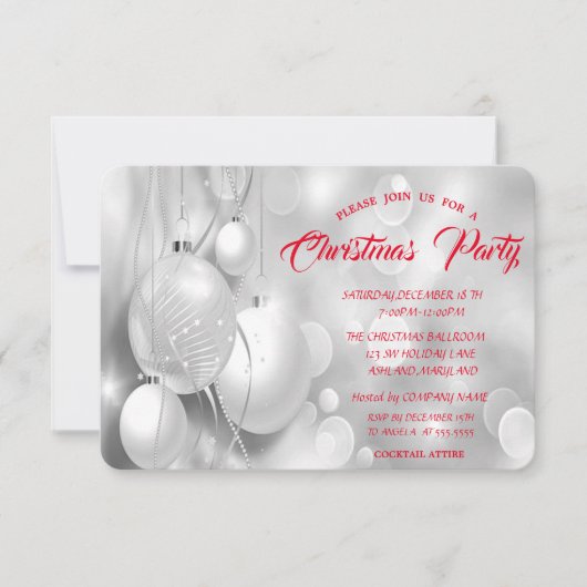 Silver kerstfeestfeest kaart (Voorkant)