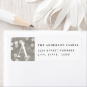 Silver-kerstverlichting voor feestdag etiket (Insitu)