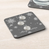 Silver kerstversients Beverage Coaster Bier Onderzetter (Linkerzijde)