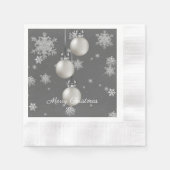 Silver Kerstversieringspapier Napkin Servet (Voorkant)