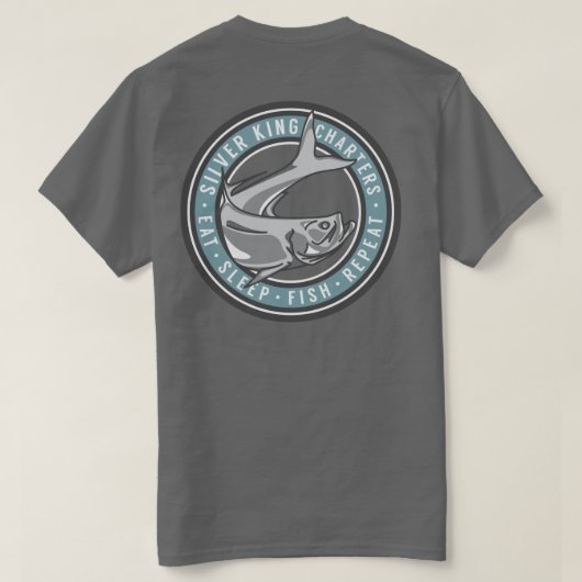 Silver King Charters Blue T-shirt (Design achterkant)