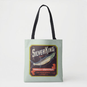 Silver King Merk Sinaasappels en Grapefruit Label Draagtas