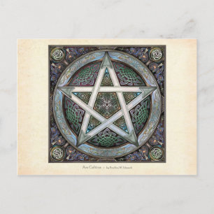 Silver Knotwork Pentacle Briefkaart