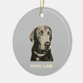 Silver Lab 100% Labrador Ceramic Ornament (Links)