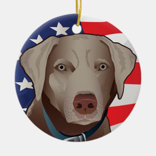 Silver Lab Retriever of America Keramisch Ornament (Voorkant)