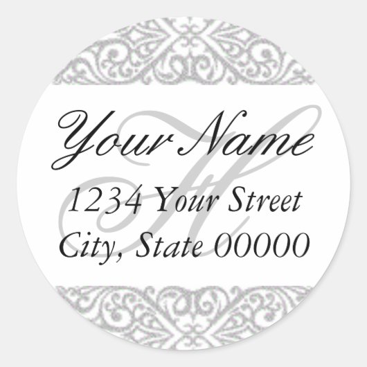 Silver Lace Address Sticker (Voorkant)