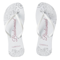 Silver Lace & Dusty Roos Script Bridesmaid Weddens