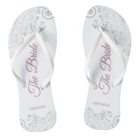 Silver Lace & Dusty Roos Script The Bride Wedding