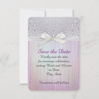 Silver Lace Lint Lavendel Pastel Save the date