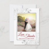 Silver Lace Red & White Love & Bedankt Wedding (Voorkant)