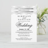 Silver Lace Wedding Design Kaart (Staand voorkant)