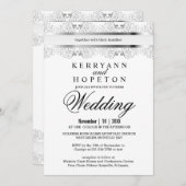 Silver Lace Wedding Design Kaart (Voorkant / Achterkant)