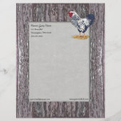 Silver Laced Wyandotte Rooster Custom Briefhoofd (Voorkant)