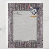 Silver Laced Wyandotte Rooster Custom Briefhoofd (Voorkant / Achterkant)