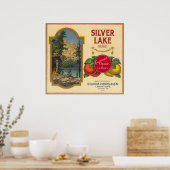 Silver Lake Oranje LabelLemon Cove, CA Poster (Keuken)