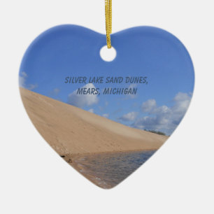 Silver Lake Sand Dunes, Mears, Michigan Heart Keramisch Ornament