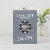 Silver Las Vegas Passport Bewaar de datum Save The Date (Staand voorkant)