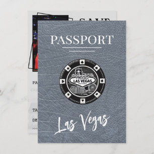 Silver Las Vegas Passport Bewaar de datum Save The Date