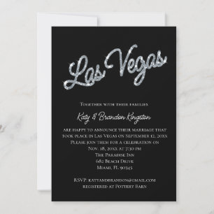 Silver Las Vegas Sparkles Post Faire-part de maria