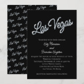 Silver Las Vegas Sparkles Wedding Invitation Kaart (Voorkant / Achterkant)