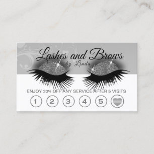 Silver Lashes op wit en grijs Klantenkaartje