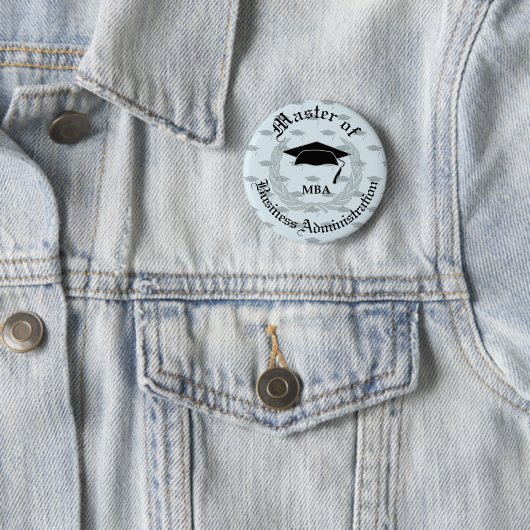 Silver Laurel Wreath MBA Afstuderen Ronde Button 5,7 Cm (In situ)
