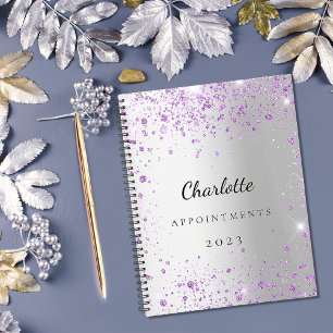 Silver lavande violet nom de parties scintillant 2