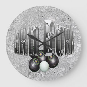 Silver Lawn Bowls Logo met Bowls Grote Klok