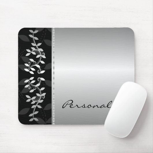 Silver Leaf Border Mousepad Muismat (Met muis)