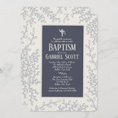 Silver Leaf Invitation Kaart (Voorkant / Achterkant)