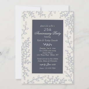 Silver Leaf Invitation Kaart