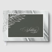 Silver Leaf Wedding Sage Green ID876 Gastenboek (Voorkant)