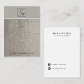 SILVER LEATHER TEXTURE KETTING EARRING DISPLAY VISITEKAARTJE (Voorkant / Achterkant)