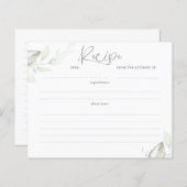 Silver Leaves Greenery Vrijgezellenfeest Recipcard (Voorkant / Achterkant)