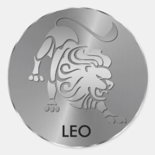 Silver Leo de Leeuw - Zodiac Sign Ronde Sticker